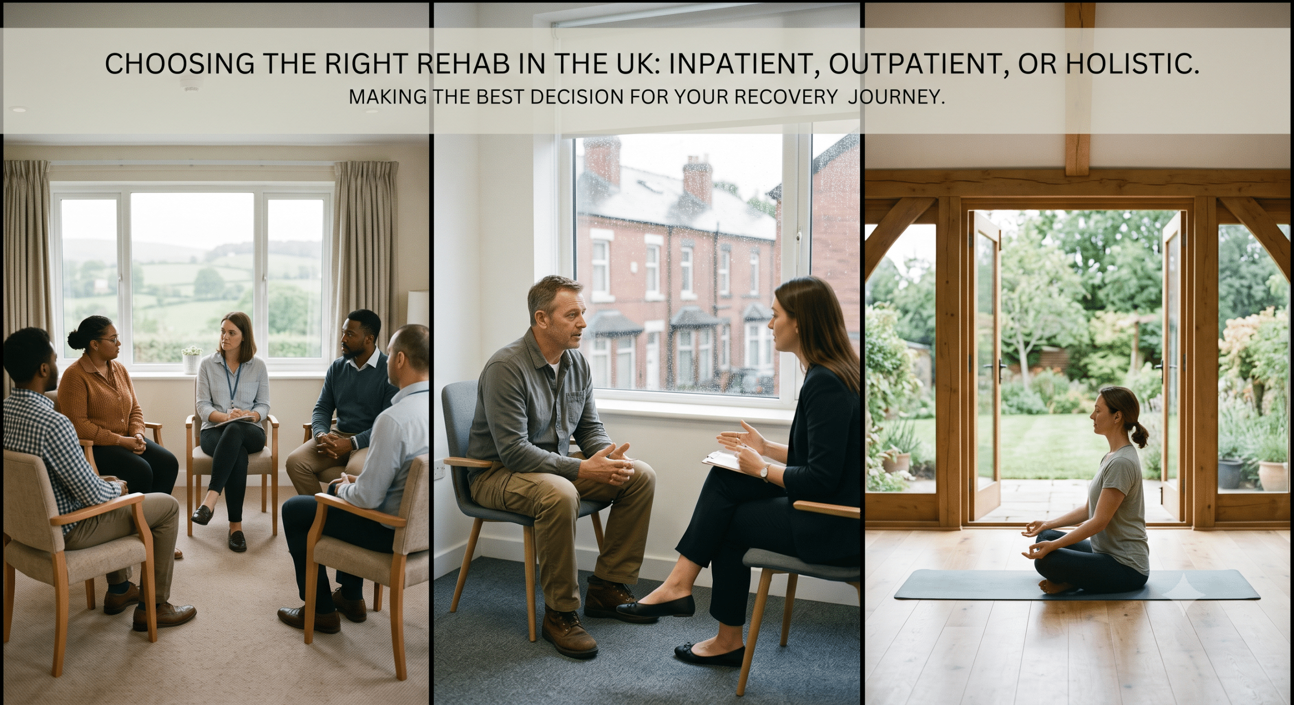 Choosing Between Inpatient, Outpatient and Holistic Rehab in the UK
